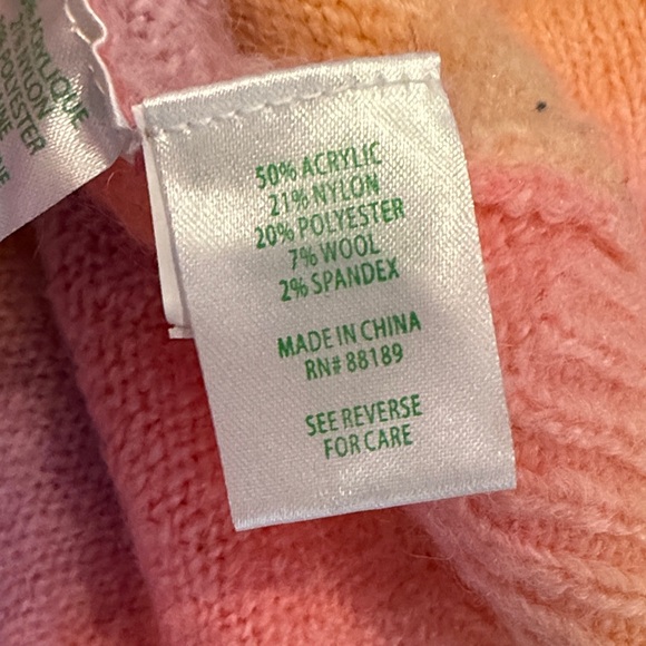 Lilly Pulitzer Women's Pink Yellow & Purple Striped V-Neck Sweater size small - Picture 10 of 11